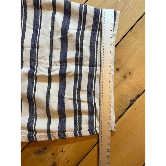 Loft women's striped white/blue wrap style fringe skirt. Lined. Sized 16 - Picture 7 of 8